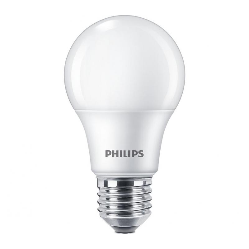 Bec LED Philips A60, E27, 8W (60W), 806 lm, lumina calda (2700K), mat