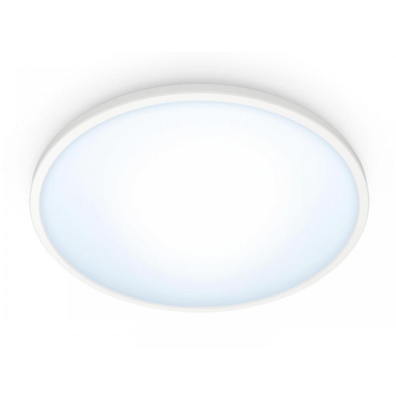 Plafoniera LED WiZ SuperSlim, Wi-Fi, Bluetooth, 16W, 1500 lm, lumina alba (2700-6500K), IP20, 29.2cm, Metal/Plastic, Alb