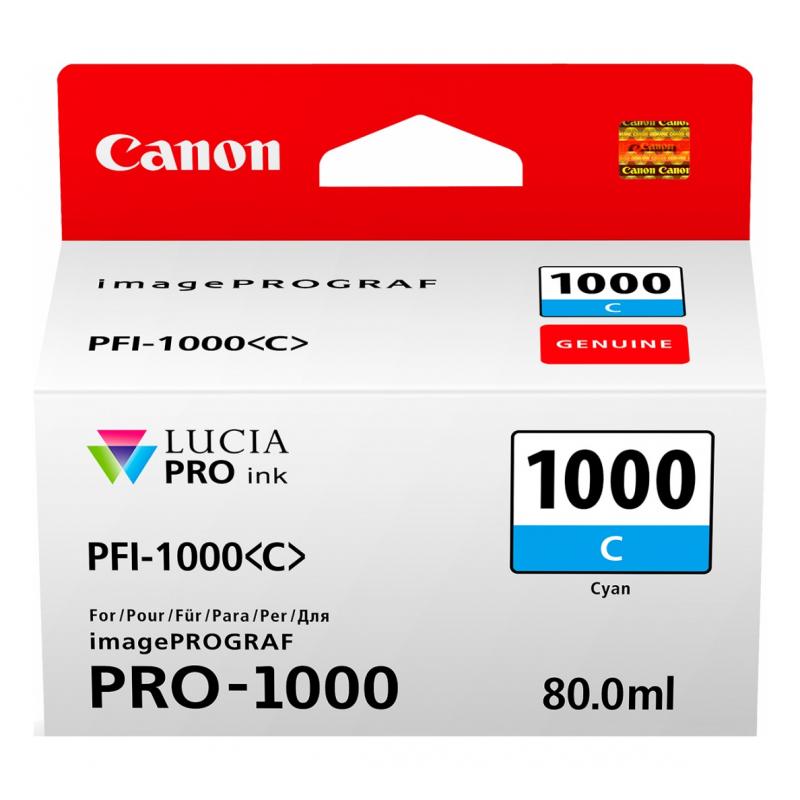 Cartus Cerneala Original Canon Cyan, PFI-1000C, pentru IPF PRO-1000, , incl.TV 0.11 RON, 