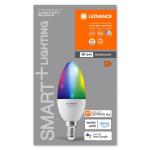 Bec LED RGB inteligent Ledvance SMART+ WiFi Candle Multicolour B40, E14, 4.9W (40W), 470 lm, lumina alba si color (2700-6500K), dimabil