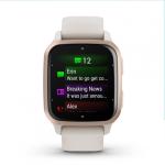 Smartwatch Garmin Venu SQ2 Ivory/Peach - Music Ed., display AMOLED, diagonala display: 1.41″ (35.9 mm), autonomie de pana la 11 zile (12 zile in Battery saver mode), Ivory/Peach