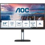 MONITOR AOC 24V5CE/BK 23.8 inch, Panel Type: IPS, Backlight: WLED, Resolution: 1920x1080, Aspect Ratio: 16:9,  Refresh Rate:75Hz, Response time GtG: 4 ms, Brightness: 300 cd/m², Contrast (static): 1000:1, Contrast (dynamic): 20M:1, Viewing angle: 178/178,