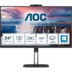 MONITOR AOC 24V5CW/BK 23.8 inch, Panel Type: IPS, Backlight: WLED, Resolution: 1920 x 1080, Aspect Ratio: 16:9,  Refresh Rate:75Hz, Response time GtG: 4 ms, Brightness: 300 cd/m², Contrast (static): 1000:1, Contrast (dynamic): 20M:1, Viewing angle: 178/17