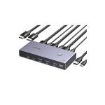 SWITCH KVM Ugreen, "CM695" Input: 2 x DP si USB-Type-C, 1 x Mini USB, Output: 1 x DP,3 x USB, 1 x USB-Type-C, rez. max.8K/60Hz "25962" (timbru verde 0.8 lei) - 6941876229628