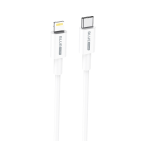 Cablu Date si Incarcare USB Type-C la Lightning Blue Power BBX36, 1 m, 3A, Alb  