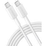 Cablu alimentare si date Anker, USB Type-C (T) la USB Type-C (T), 1.8m rata transfer 480 Mbps, 60W, invelis nylon, braided, alb, "A81F6G21" (timbru verde 0.03 lei) - 0194644117542