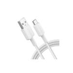 Cablu alimentare si date Anker, USB-A (T) la USB Type-C (T), 1.8m rata transfer 480 Mbps, invelis nylon, braided, alb, 