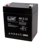 Acumulator VRLA AGM Megabat MB5-12 fara intretinere 5Ah 12V. terminal de conexiune FASTON 187 (4.75x0.8mm); Dimensiuni: 90x 70 x 95 x 101mm; Greutate: 1.4kg