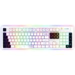 Tastatura mecanica cu fir Aqrys Aludra, 104 taste, switch  Gateron G Pro 2.0 Red, iluminare Dynamic Per-Key RGB, alb