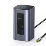 DOCKING STATION Baseus Spacemate RD1 12 in 1, input USB Type-C, output 2xHDMI 4K@60Hz, 2xUSB-C (10Gbps), 2xUSB-A (5Gbps), 2xUSB, 1xRJ45, card reader SD/micro SD, 1XUSB-C (PD), gri "B00568103813-00" (timbru verde 0.18 lei) - 6932172687137