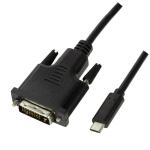 CABLU video LOGILINK, adaptor USB 3.1 Type-C (T) la DVI-D DL (T), 1.8m, rezolutie maxima Full HD (1920 x 1080) la 60 Hz, negru, 
