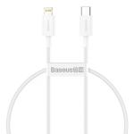 CABLU alimentare si date Baseus Superior, Fast Charging Data Cable pt. smartphone, USB Type-C la Lightning Iphone PD 20W, 0.25m, alb