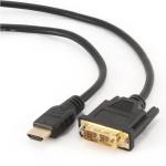 CABLU video GEMBIRD, adaptor HDMI (T) la DVI-D SL (T), 1.8m, conectori auriti, negru, 