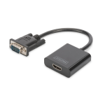 DIGITUS VGA to HDMI Converter + Audio 3.5mm Full HD 1080p cable type 15cm black 