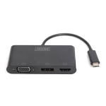 DIGITUS DA-70859 Graphic Adapter HDMI/DP/VGA 4K 60Hz UHD/ FHD to USB 3.1 Type C audio black 