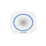 Sirena interior wireless AX PRO Hikvision DS-PS1-II-WE Buzzer Decibel: 90 to 110 dB,  fire alarm, panic alarm, and intrusion alarm, Operation temperature –10°C to 55°C,Four CR123 batteries, Support 12 VDC Power Supply, Power interface 12 VDC,  CAM-X Wirel