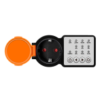 PRELUNGITOR LOGILINK, Schuko x 1, 230 V/16 A, 50 Hz, max. 3500 W, timer, 4 butoane operare, IP44, negru-portocaliu, "ET0015" (timbru verde 0.18 lei)