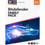 Licenta retail Bitdefender Family Pack - protectie anti-malwarecompleta pentru toata familia, disponibila pentru Windows, macOS, iOS si Android, valabila pentru 2 ani, 15 dispozitive, new.