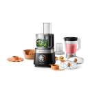 Robot de bucatarie PHILIPS Viva Collection HR7530/10, vas 2.1l, blender 1.5l, 850W, 2 trepte viteza, Negru