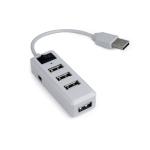 HUB extern GEMBIRD, porturi USB: USB 2.0 x 4, conectare prin USB 2.0, cablu 0.15 m, alb, 