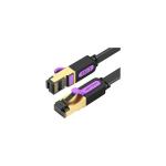 Patch Cord STP Vention, Cat. 7, 2m, flat cable, conductor cupru, viteza max transfer 10 Gbps, invelis PVC, negru, "ICABH" (timbru verde 0.18 lei) - 6922794729834