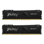 Memorie RAM Kingston Fury Beast White, DIMM, DDR4, 32GB, 3200MHz, CL16, RGB, Kit of 2