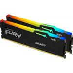 Memorie RAM Kingston FURY Beast RGB, DIMM, 32GB (2x16GB) DDR5, CL40, 6000MHz