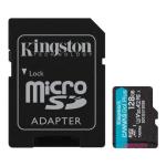 Card de Memorie MicroSD Kingston Canvas GO Plus, 128GB, Adaptor SD, Class 10