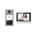 Kit videointercom IP Hikvision DS-KIS604-S(C) pentru o familie (o vila/casa) format din: 1 post de exterior DS-KV8113-WME1 cu un buton de apelare, 1 monitor WiFi de 7