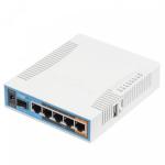 Mikrotik HAP AC office wireless device, RB962UIGS-5HACT2HNT; Dualconcurrent triple chain 2.4/5GHz AP, 802.11ac/a/n/b/g, Five Gigabit Ethernet ports, PoE-out on port 5, SFP, USB for 3G/4G support orstorage; 720MHZ, 128MB, 5XGE, 1XSFP, 5GHZ, 2,4GHZ, L4;