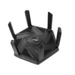 Router Wireless Asus RT-AXE7800, tri-band, WI-FI 6, , standarde reteaEEE 802.11a, IEEE 802.11b, IEEE 802.11g, WiFi 4 (802.11n) WiFi 5 (802.11ac), WiFi 6 (802.11ax), WiFi 6E (802.11ax), IPv4, IPv6 574+4804+2402 Mbps, 6 antene externe, Procesor: 1.7Ghz, 256