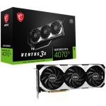 MSI Video Card Nvidia GeForce RTX 4070 Ti VENTUS 3X 12G OC, 12GB GDDR6X, 192bit, Effective Memory Clock: 21000MHz, Boost: 2640 MHz, 7680 CUDA Cores, PCIe 4.0, 3x DP 1.4a, HDMI 2.1a, RAY TRACING, Triple Fan, 700W Recommended PSU, 3Y