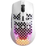 SteelSeries I Aerox 3 Wireless (2022) Snow I Gaming Mouse I Wireless / Ultra lightweight 68g / 200 hour battery life / Dual connectivity (2.4GHz & BT) / TrueMove Air optical sensor / AquaBarrier™ water resistance / RGB I White