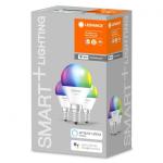 3 Becuri LED RGB inteligent Ledvance SMART+ WiFi Mini Bulb Multicolour P, E14, 4.9W (40W), 470 lm, lumina alba si color (2700-6500K)