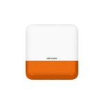Sirene de exterior wireless AXPRO Hikvision DS-PS1-E-WE(Orange Indicator), frecventa de operare: 868 MHz, comunicare bidirectionala Tri-X wireless protocol, distanta de comunica RF: 1600metri, criptare: AES-128, 2 x tamper, Strobe light BLUE, nivel sonor:
