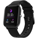Smart watch, 1.3inches TFT full touch screen, Zinic+plastic body, IP67 waterproof, multi-sport mode, compatibility with iOS and android, black body with black silicon belt, Host: 43*37*9mm, Strap: 230x20mm, 45g