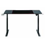 Birou gaming electric Serioux Elysium,  dimensiuni: 1400x600x730mm, greutate suportata: 60 kg, reglare electrica pe inaltime inaltime ajustabila: 750 - 1210 mm, putere 100~240V, max. Viteza: 25 mm/s, 1 mouse Pad inclus, suport casti, suport cana/pahar, Ba