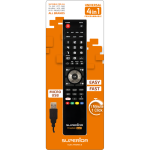TELECOMANDA UNIVERSALA Superior, 4 in 1, programabila simultan pentru TV, DVD, satelit si AUX, conectare PC prin USB, cablu USB la microUSB inclus, bateriile (2 x AAA) nu sunt incluse, negru "SUPTUB003" (include timbru verde 0.18 lei)