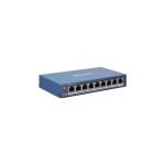 Switch 8 porturi POE Hikvision DS-3E1309P-EI, L2, Smart Managed, 8 × 100 Mbps PoE RJ45 ports, 1 × gigabit network RJ45 port, PoE power budget 110W, maxim 30W per port, distanta transmisie 300 metri in modul extended, Switching capacity 3.6 Gbps, Packet fo