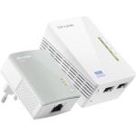KIT ADAPTOR POWERLINE TP-LINK tehnologie AV,  AV600, pana la 300Mbps, 2 porturi 10/100Mbps, wireless 300Mbps, compus din TL-WPA4220 &amp;amp; TL-PA4010 "TL-WPA4220KIT" (include timbru verde 1.5 lei)