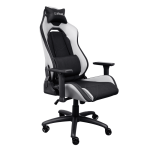 Scaun gaming Trust GXT 714B Ruya Comfortable, roti, ridicare pe gaz clasa 4, adjustabil pe inaltime, material plastic + PU leather, greutate maxima suportata 150 kg, negru/alb