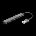 Hub USB Trust Halyx Aluminium, 4 porturi, aluminiu