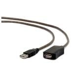 CABLU USB GEMBIRD prelungitor, USB 2.0 (T) la USB 2.0 (M), 5m, activ (permite folosirea unui cablu USB lung), black 