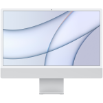 iMac 24-inch, A2438, SILVER, M1 chip with 8C CPU and 8C GPU, 16-core Neural Engine, 16GB  unified memory, Gigabit Ethernet, Two Thunderbolt / USB 4 ports, Two USB 3 ports, 256GB SSD storage, MAGIC MOUSE 2-INT, MAGIC KEYBOARD W/ TOUCH ID-SUN