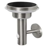 Aplica LED solara pentru exterior cu senzor de lumina si miscare Ledvance Endura Style Solar Wall Sensor Double Circle, 6W, 3.2 V, 400 lm, lumina calda (3000K), IP44/IK03, 220x185x178mm, otel, PIR °90, raza detectie 6m, Gri