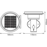 Aplica LED solara pentru exterior cu senzor de lumina si miscare Ledvance Endura Style Solar Wall Sensor Double Circle, 6W, 3.2 V, 400 lm, lumina calda (3000K), IP44/IK03, 220x185x178mm, otel, PIR °90, raza detectie 6m, Gri