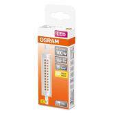 Bec LED Osram SLIM LINE, R7s, 12W (100W), 1521 lm, lumina calda (2700K), 118mm, Ø20mm