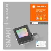 Proiector LED RGB inteligent Ledvance SMART+ WiFi Multicolour, 10W, 220-240V, 800 lm, lumina calda (3000K), IP65/IK05, dimabil, 152x 125x28mm, aluminiu, Gri