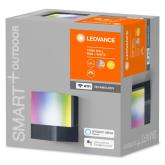 Aplica LED RGB pentru exterior Ledvance SMART+ Wifi Cube Wall, 10W, 500 lm, lumina alba si color (3000K), IP44/IK03, 116x110x80mm, aluminiu, Gri inchis