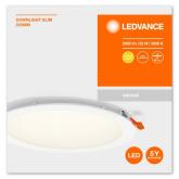 Spot LED incastrat Ledvance RECESS DOWNLIGHT SLIM, 22W, 2000 lm, lumina calda (3000K), Ø22.5cm, Alb